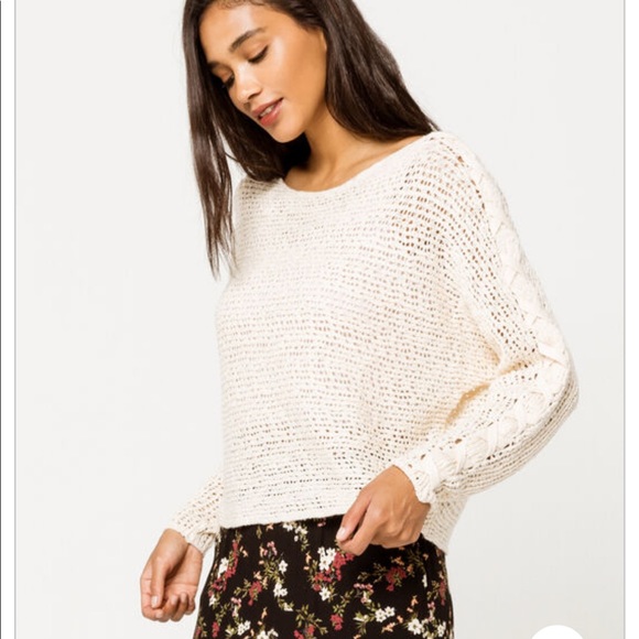 Billabong Sweaters - Billabong Chill Out Crochet Pullover Sweater